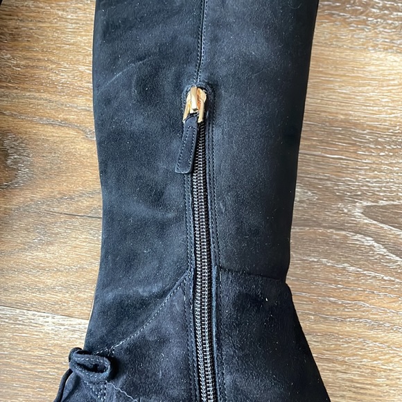 Tory Burch Laila Over the Knee Black Suede Boots - Picture 5 of 15